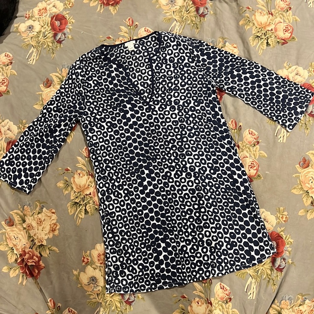 JCrew Navy and white Tunic/swimsuit cover up